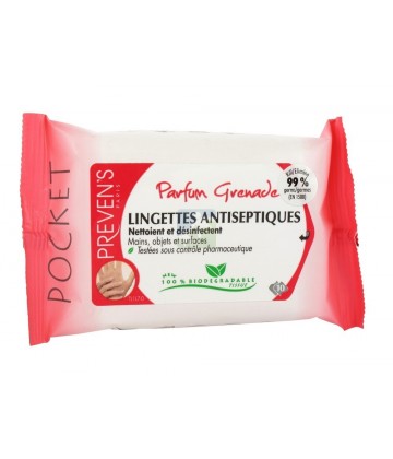 Preven's Lingettes Antiseptiques Format Pocket Grenade x 10