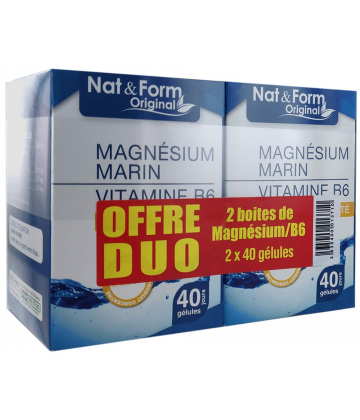 Nat&Form Magnésium Marin Vitamine B6 2 x 40