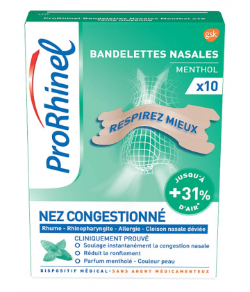 ProRhinel Bandelettes Nasales Menthol x 10