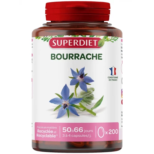 Superdiet Huile de Bourrache Capsules x 200