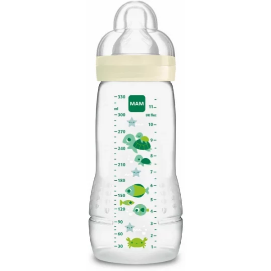 MAM Biberon Easy Active Coloré 2ème âge Tétine débit X  330 ml - image 1