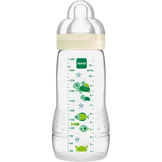 MAM Biberon Easy Active Coloré 2ème âge Tétine débit X  330 ml - image 2