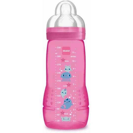 MAM Biberon Easy Active Coloré 2ème âge Tétine débit X  330 ml - image 3