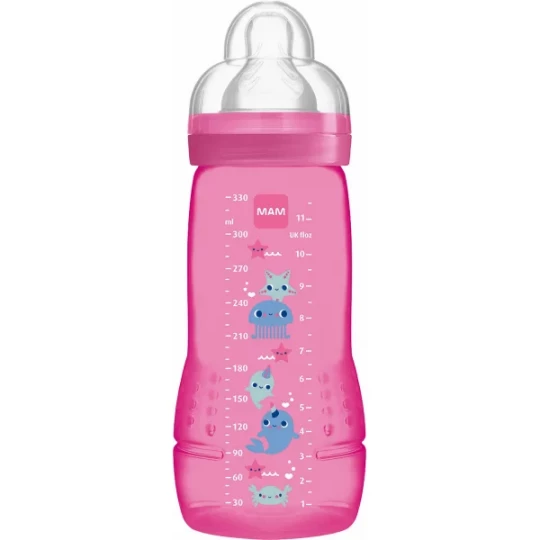 MAM Biberon Easy Active Coloré 2ème âge Tétine débit X  330 ml - image 4
