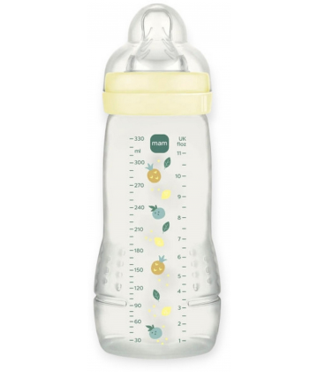MAM Biberon Easy Active Coloré 2ème âge Tétine débit X  330 ml