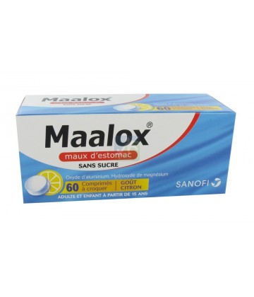 Maalox Maux d'estomac Citron sans sucre x 60