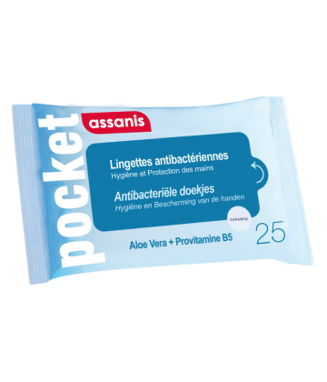 Assanis Pocket Lingettes Antibactériennes x 25