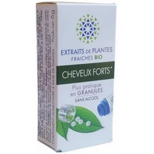Kosmeo Extraits de Plantes Fraîches Bio Cheveux Forts Granules x 130