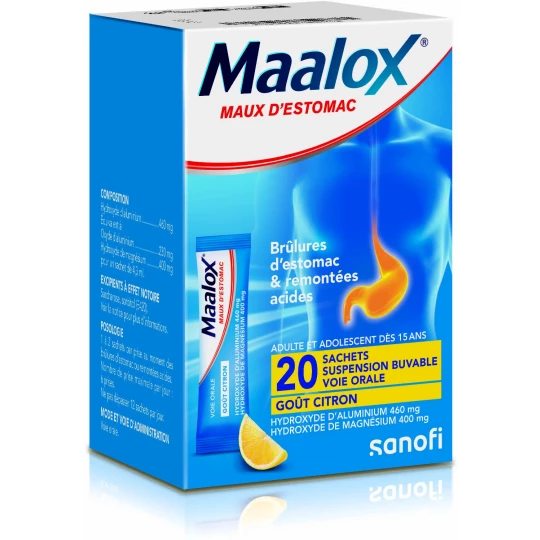 Maalox Maux d'Estomac Citron Sachets x 20