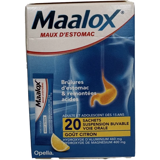 Maalox Maux d'Estomac Citron Sachets x 20