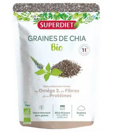 Superdiet Graines de Chia Bio 200 g