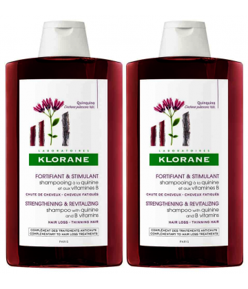 Klorane Shampooing Quinine + Vitamines B 2 x 400 ml