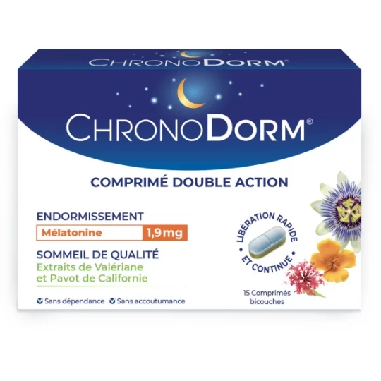 Chronodorm Mélatonine Double Action Comprimés x 15
