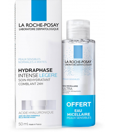 La Roche-Posay Hydraphase Intense Légère 50 ml + Eau Micellaire 50 ml Offerte