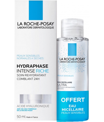 La Roche-Posay Hydraphase Intense Riche 50 ml + Eau Micellaire 50 ml Offerte