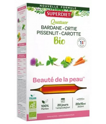 Superdiet Quatuor Beauté de la Peau Bio x 20