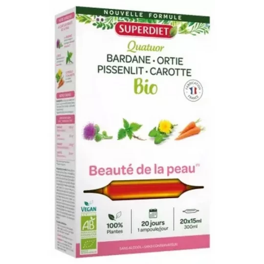 Superdiet Quatuor Beauté de la Peau Bio x 20