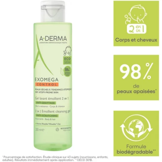 A-Derma Exomega Control Gel Lavant Emollient Anti-Grattage - image 4