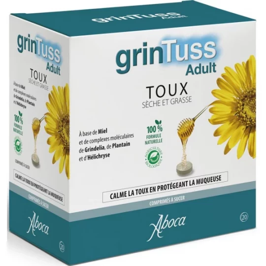 Aboca GrinTuss Adulte Toux Sèche et Grasse Comprimés x 20