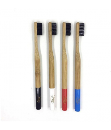 Denti Smile Charbon-Coco Smile Detox Brosse à Dents Bambou Medium Bleu