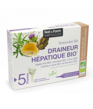 Nat&Form Draineur Hépatique Bio Ampoules x 20