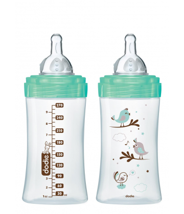Dodie Biberon Verre 1er âge Initiation+ Oiseaux 270 ml