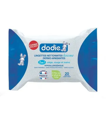 Dodie Lingettes à l'Eau Format Pocket x 20