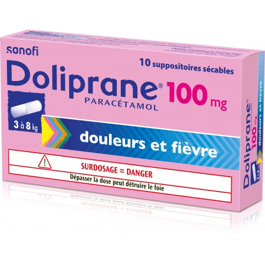 Doliprane 100 mg Suppositoires x 10
