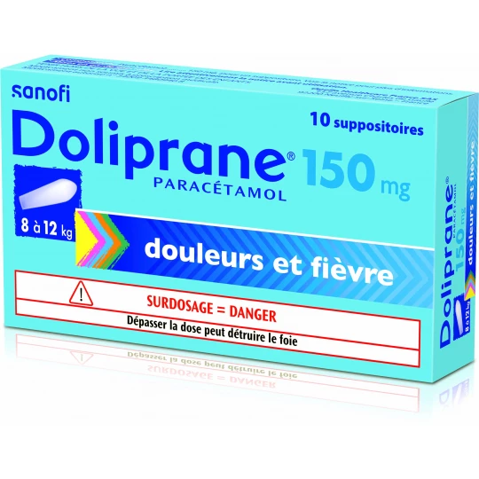 Doliprane 150 mg Suppositoires x 10