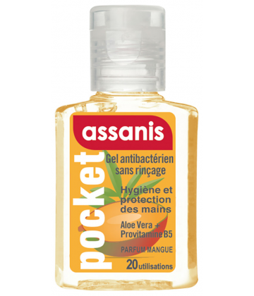 Assanis Pocket Gel Antibactérien Parfum Mangue 20 ml