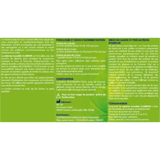 Clariver Toux Solution Buvable Enfant 175 ml - image 2
