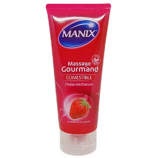 Manix Massage Gourmand Comestible Fraise 200 ml
