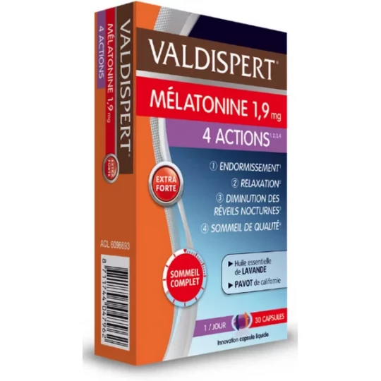 Valdispert Mélatonine 1,9 mg 4 Actions Capsules