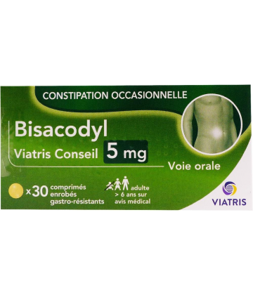 Bisacodyl Mylan Viatris Conseil 5 mg Comprimés Enrobés Gastro-Résistants x 30