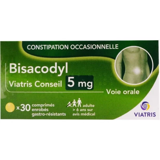 Bisacodyl Mylan Viatris Conseil 5 mg Comprimés Enrobés Gastro-Résistants x 30