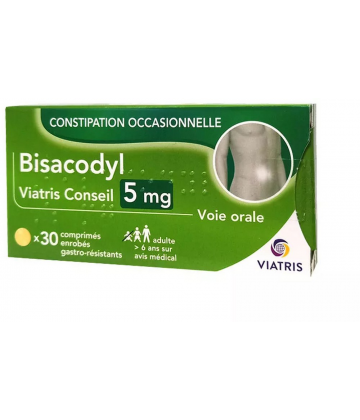 Bisacodyl Mylan Viatris Conseil 5 mg Comprimés Enrobés Gastro-Résistants x 30 - image 2