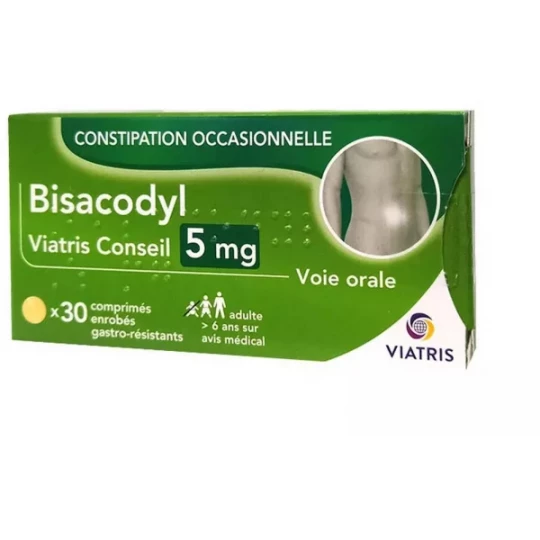 Bisacodyl Mylan Viatris Conseil 5 mg Comprimés Enrobés Gastro-Résistants x 30 - image 2