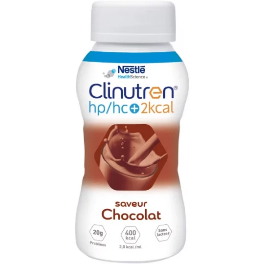 Clinutren Boisson HP/HC+ Lactée Saveur Chocolat 4 x 200 ml