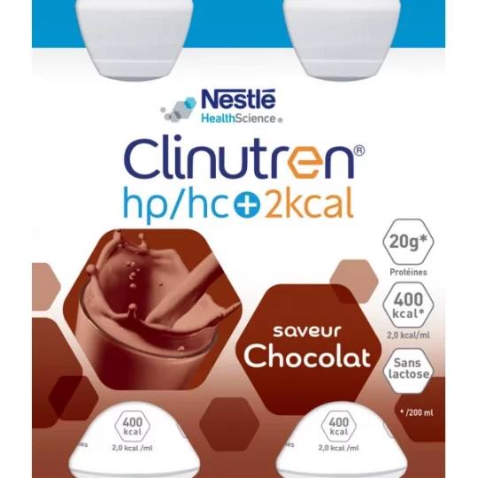 Clinutren Boisson HP/HC+ Lactée Saveur Chocolat 4 x 200 ml - image 2