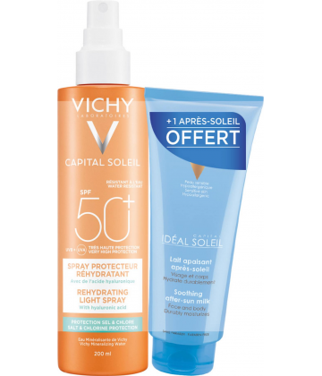 Vichy Capital Soleil Beach Protect Spray Anti-Déshydratation SPF50+ 200 ml + Idéal Soleil Lait Apaisant Après-Soleil 100 ml