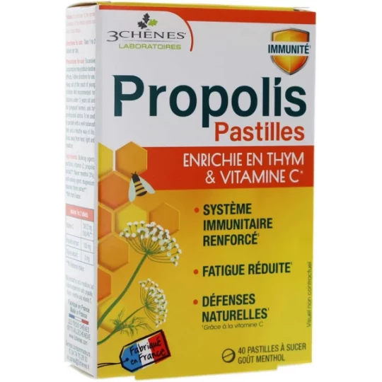 Les 3 Chênes Propolis Pastilles à Sucer x 40