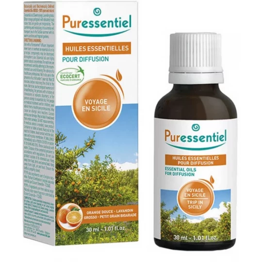 Puressentiel Huiles Essentielles pour Diffusion Voyage en Sicile 30 ml