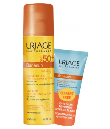 Uriage Bariésun Brume Sèche SPF50+ 200 ml + Baume Réparateur Après-Soleil 50 ml OFFERT