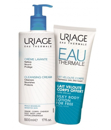Uriage Eau Thermale Crème Lavante 500 ml + Lait Velouté Corps 200 ml OFFERT