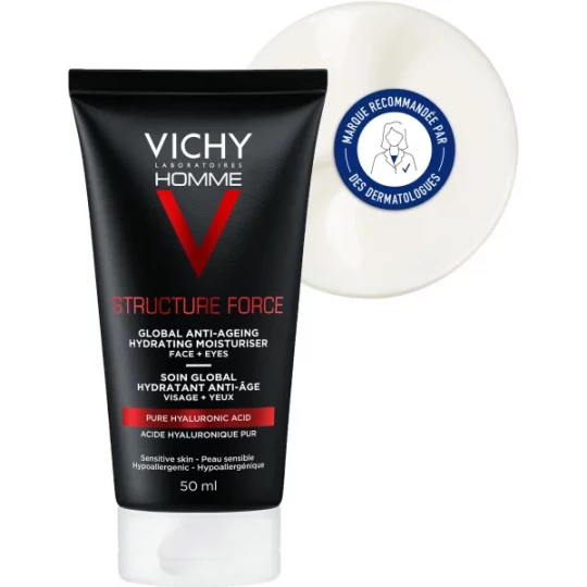 Vichy Homme Structure Force Soin Global Hydratant Anti-Âge 50 ml