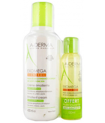 Aderma Exomega Control Crème Emolliente 400 ml + Exomega Control Huile Lavante 100 ml OFFERTE