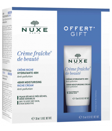 Nuxe Coffret Crème Fraîche de Beauté Hydratante 48H Riche 30 ml + Format 15 ml OFFERT