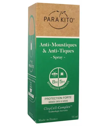 Para'kito Anti-Moustiques & Anti-Tiques Spray Protection Forte 75 ml
