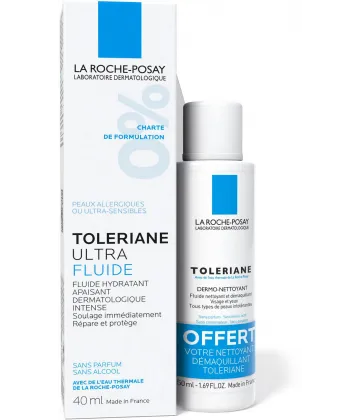 La Roche-Posay Toleriane Ultra Fluide 40 ml + Toleriane Dermo-Nettoyant 50 ml OFFERT