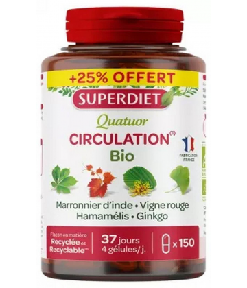 Superdiet Quatuor Circulation Gélules x 120 + 30 Offertes